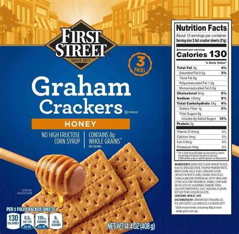 How many calories are in graham crackers-honey - calories, carbs, nutrition