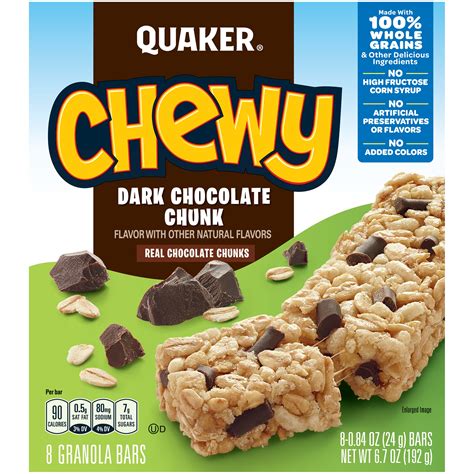 How many calories are in granola bar, chewy, chocolate chunk - calories, carbs, nutrition