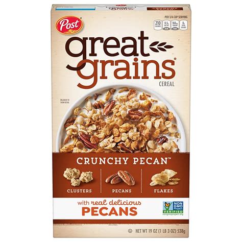 How many calories are in great grains - crunchy pecans - calories, carbs, nutrition