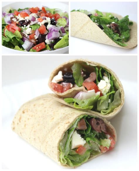 How many calories are in greek salad wrap with tortilla - calories, carbs, nutrition