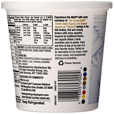 How many calories are in greek style honey yogurt - calories, carbs, nutrition