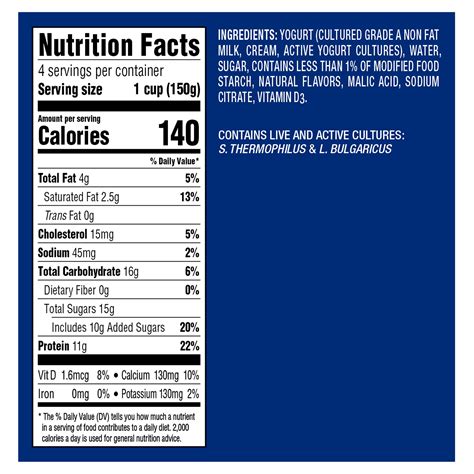 How many calories are in greek yogurt - vanilla - calories, carbs, nutrition