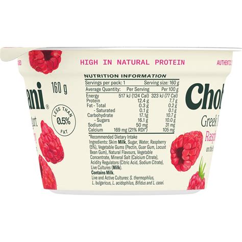 How many calories are in greek yogurt raspberry & lemon parfait - calories, carbs, nutrition