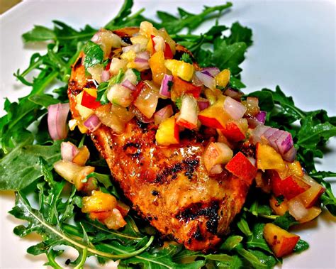 How many calories are in grilled citrus chicken with apricot jam - corn fritters with zuchini salsa - calories, carbs, nutrition