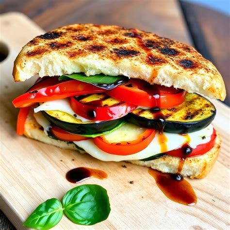 How many calories are in grilled vegetable panini - calories, carbs, nutrition