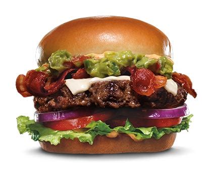 How many calories are in guacamole angus burger - calories, carbs, nutrition