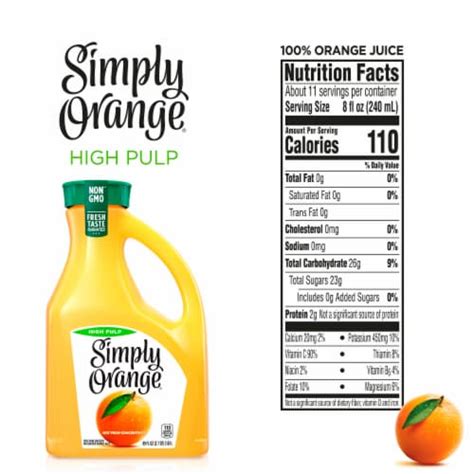 How many calories are in high pulp - calories, carbs, nutrition