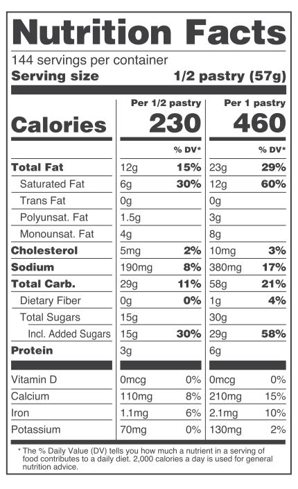 How many calories are in honey buns - calories, carbs, nutrition