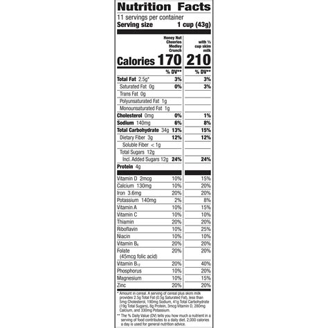 How many calories are in honey crunch cereal - calories, carbs, nutrition