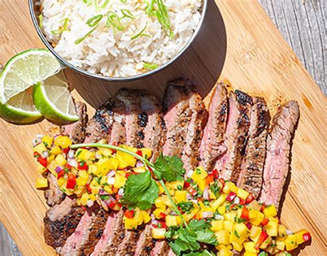 How many calories are in honey-lime flank steak over rice - calories, carbs, nutrition