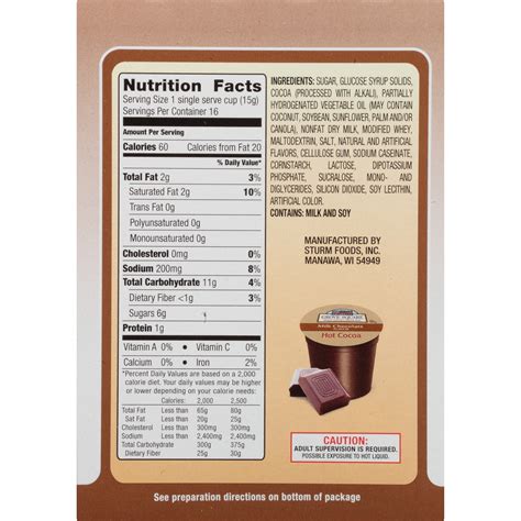 How many calories are in hot cocoa mix - calories, carbs, nutrition