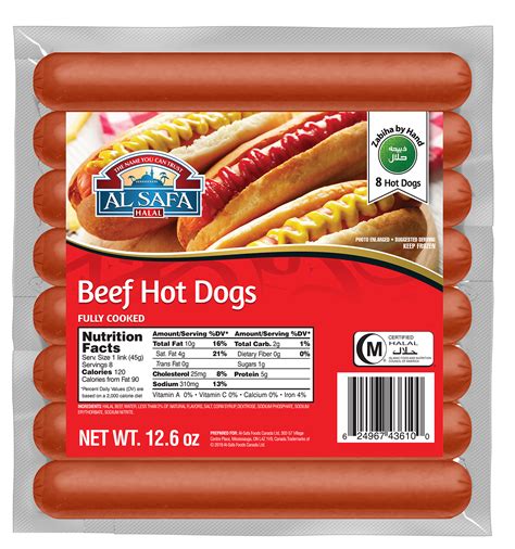 How many calories are in hot dog all beef 4-1 halal - calories, carbs, nutrition