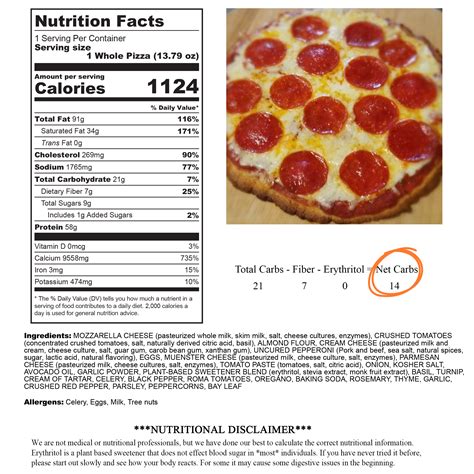 How many calories are in individual 7 - pepperoni lovers pizza - calories, carbs, nutrition