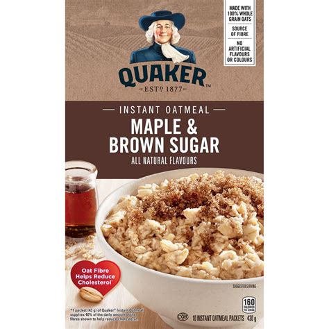 How many calories are in instant oatmeal maple & brown sugar - calories, carbs, nutrition