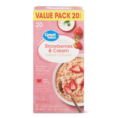 How many calories are in instant oatmeal strawberries & cream - 8/26/2011 - calories, carbs, nutrition