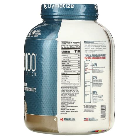 How many calories are in iso 100 cookies and cream - calories, carbs, nutrition