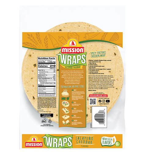 How many calories are in jalapeno cheese tortilla wrap (62273.7) - calories, carbs, nutrition