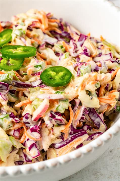 How many calories are in jalapeno coleslaw - calories, carbs, nutrition