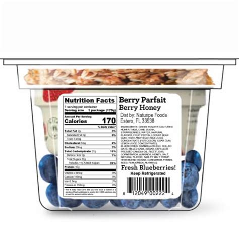 How many calories are in jazzmans yogurt parfait 12 oz mixed berry & granola vanilla low fat - calories, carbs, nutrition