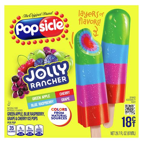 How many calories are in jolly rancher popsicle - calories, carbs, nutrition