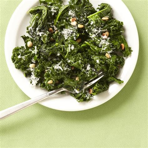 How many calories are in kale with pine nuts and parmesan - calories, carbs, nutrition