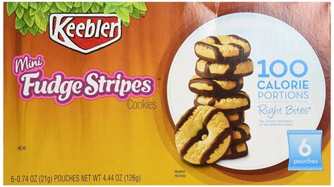 How many calories are in keebler, 100 calorie right bites, fudge shoppe, dark chocolate fudge stripes cookies - calories, carbs, nutrition