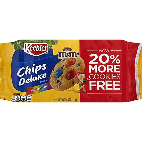 How many calories are in keebler, gripz, chips deluxe, rainbow chocolate chip cookies, bite-size - calories, carbs, nutrition