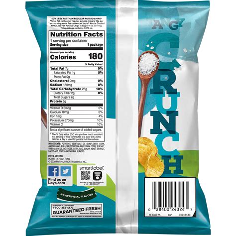 How many calories are in kettle cooked salt and vinegar - calories, carbs, nutrition