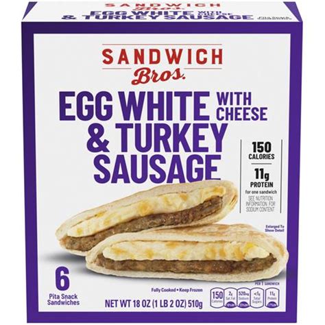 How many calories are in kids breakfast sandwich with turkey sausage, swiss egg - calories, carbs, nutrition