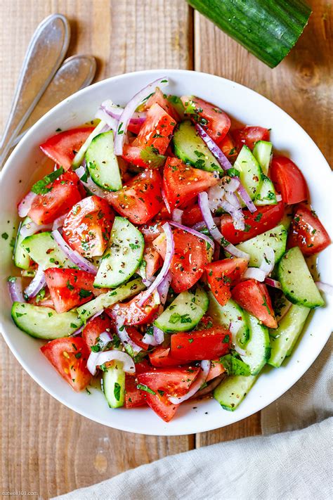 How many calories are in kids tomato cucumber salad - calories, carbs, nutrition