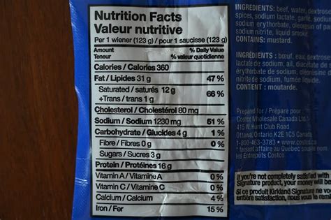 How many calories are in kirkland - calories, carbs, nutrition