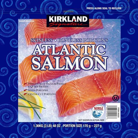 How many calories are in kirkland - atlantic salmon - calories, carbs, nutrition