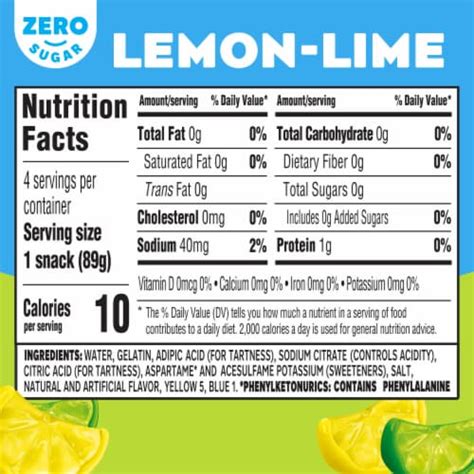 How many calories are in lemon gelatin - calories, carbs, nutrition