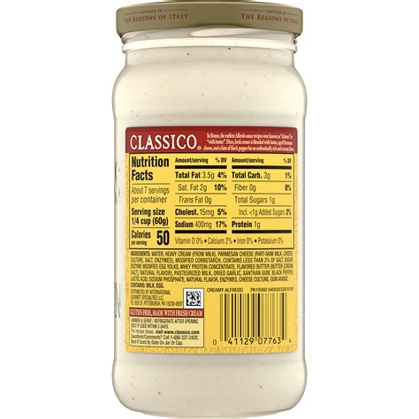 How many calories are in light alfredo sauce (80319.0) - calories, carbs, nutrition