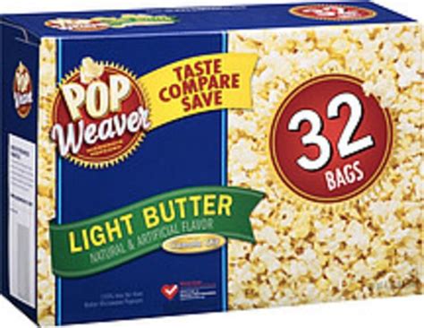 How many calories are in light butter microwave popcorn - calories, carbs, nutrition