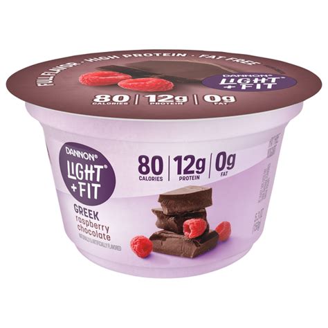 How many calories are in light raspberry yogurt - calories, carbs, nutrition