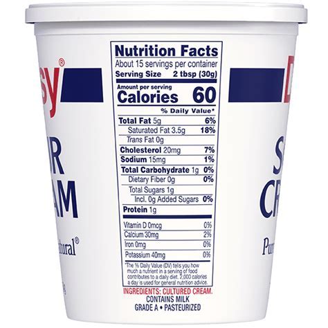 How many calories are in lime infused sour cream - calories, carbs, nutrition