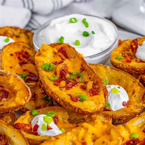 How many calories are in loaded potato skins with cheese & bacon - calories, carbs, nutrition