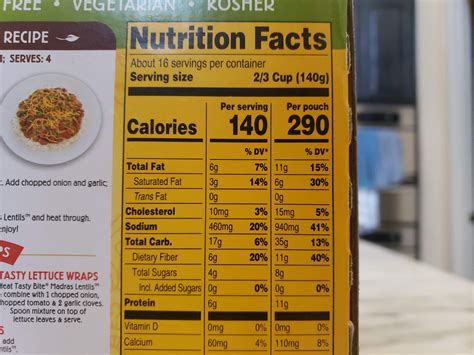 How many calories are in madras lentil - calories, carbs, nutrition