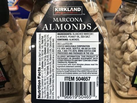 How many calories are in marcona almonds - calories, carbs, nutrition