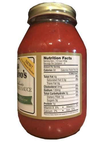 How many calories are in marinara sauce - calories, carbs, nutrition