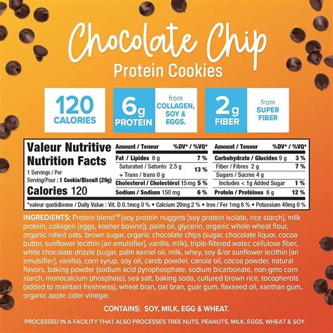 How many calories are in meal replacement cookie - calories, carbs, nutrition
