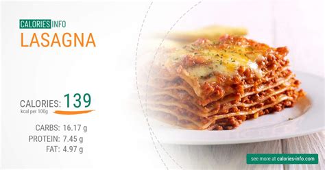 How many calories are in meat lasagna meal - calories, carbs, nutrition