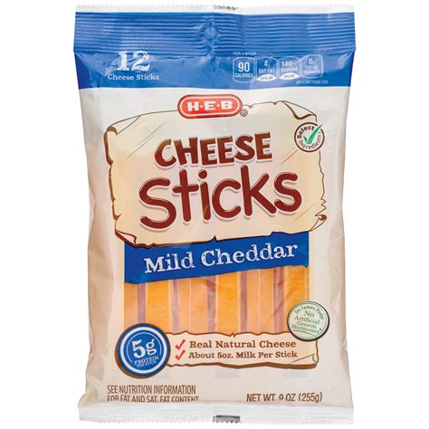 How many calories are in mild cheddar cheese sticks - calories, carbs, nutrition