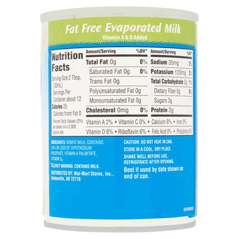 How many calories are in milk, canned, evaporated, nonfat, with added vitamin a and vitamin d - calories, carbs, nutrition