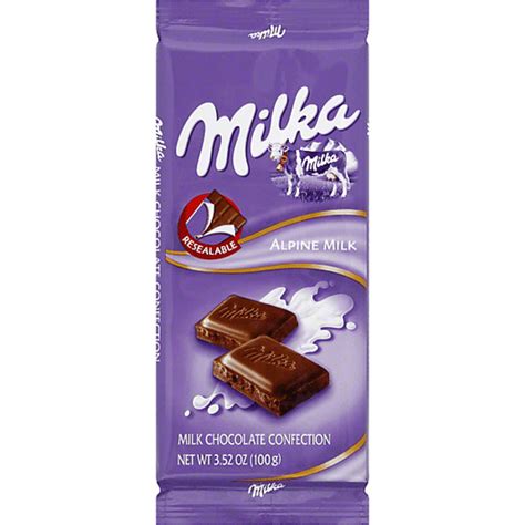 How many calories are in milk chocolate confection - alpine milk - calories, carbs, nutrition