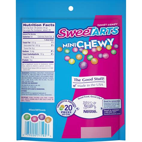 How many calories are in mini chewy sweettarts - calories, carbs, nutrition