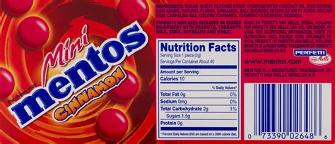 How many calories are in mints - cinnamon - calories, carbs, nutrition