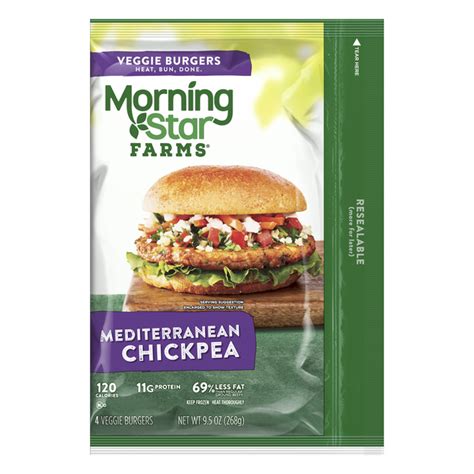 How many calories are in morningstar farms mediterranean chickpea, frozen, unprepared - calories, carbs, nutrition
