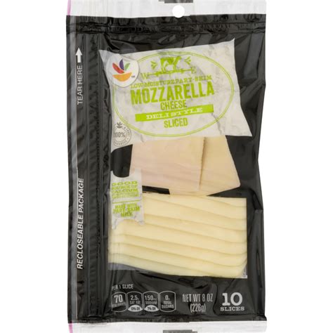 How many calories are in mozzarella deli style sliced cheese - calories, carbs, nutrition